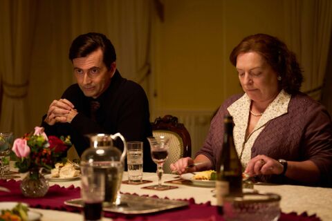 Claire Rushbrook as Lady Monica Baddingham with the Rolex WWI Military Watch in Rivals (2024)