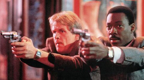 Nick Nolte as Jack Cates with the Casio Blue Thunder in 48 Hrs. (1982)