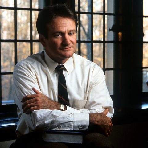 Robin Williams as John Keating with the Hamilton Boulton in Dead Poets Society (1989)
