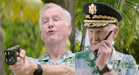 Tom Butler as Commander Walters with the Hamilton Khaki Navy BeLOWZERO in Sonic the Hedgehog 2 (2022)