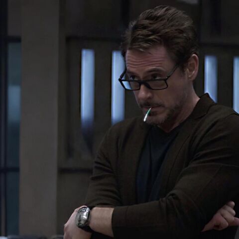 Robert Downey Jr. as Tony Stark with the Urwerk UR-105 CT Iron in Avengers: Endgame (2019)