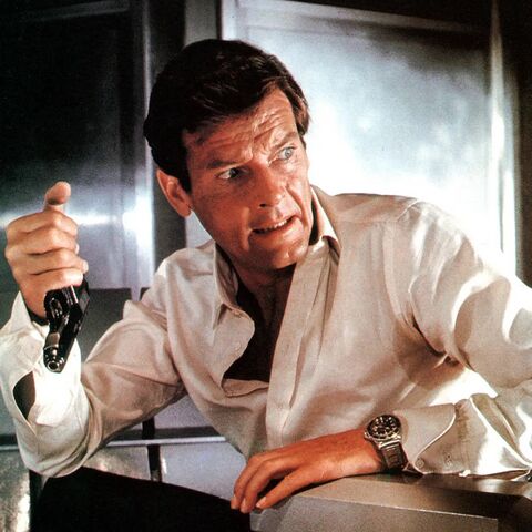 Roger Moore as James Bond with the Rolex Submariner 5513 in The Man with the Golden Gun (1974)