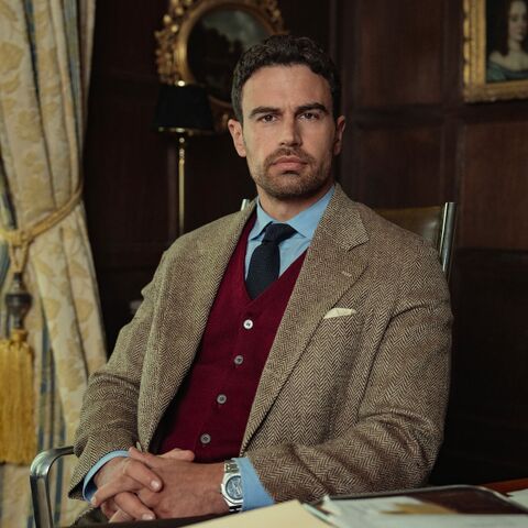 Theo James as Eddie Horniman with the Audemars Piguet Royal Oak Perpetual Calendar 26674ST in The Gentlemen (2024)