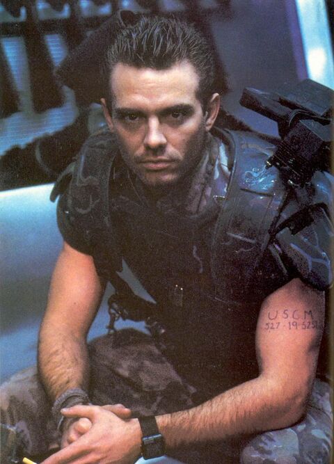 Michael Biehn as Corporal Dwayne Hicks with the Seiko Pulsemeter S234-501A in Aliens (1986)