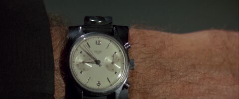 Bo Hopkins as Frank Jackson with the Heuer (unidentified model) in The Getaway (1972)