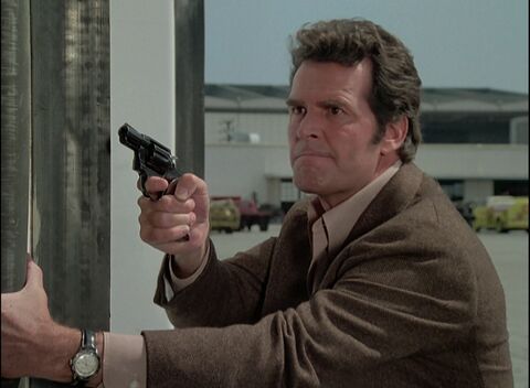James Garner as Jim Rockford with the Lucien Piccard watch in The Rockford Files (1974)