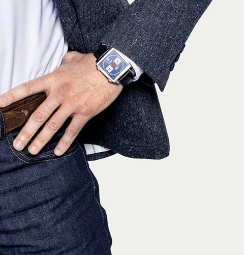 Pedro Pascal as Jack Daniels (Agent Whiskey) with the TAG Heuer Monaco Calibre 11 in Kingsman: The Golden Circle (2017)