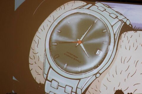 The wearer as Arsène Lupin III with the Seiko (unidentified model) in Lupin the Third (1971)