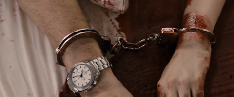 Karl Urban as Vincent Stevens with the Omega Speedmaster Broad Arrow in The Loft (2014)