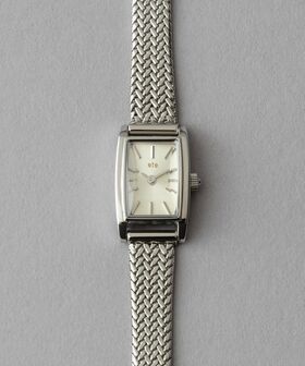 Ete Diamond Rectangle Face Mesh Belt Watch