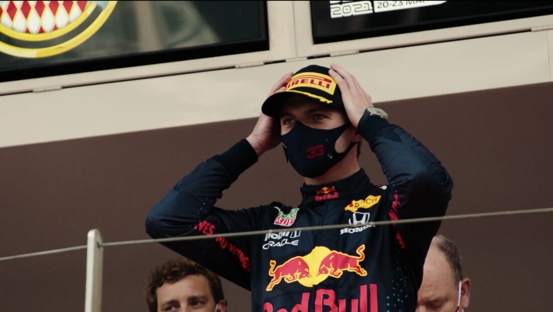 Max Verstappen wearing the titanium TAG Heuer Monaco Titan with no team branding