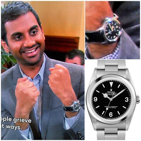 Aziz Ansari as Tom Haverford with the Rolex Explorer in Parks and Recreation (2009)