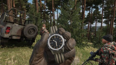 The wearer as FIA soldier (faction equipment) with the PRIM Orlík 38 in Arma Reforger (2022)