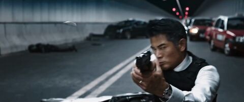 Aaron Kwok as Sean Lau with the Longines Heritage 1973 in Cold War 2 (2016)