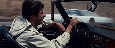 Dustin Hoffman as Benjamin Braddock with the Unidentified watch in The Graduate (1967)