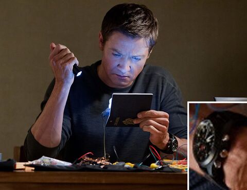 Jeremy Renner as Aaron Cross with the IWC Pilot's Watch Double Chronograph Top Gun in The Bourne Legacy (2012)