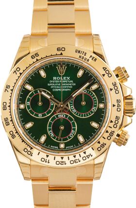 Rolex Daytona 18k Gold Green Dial