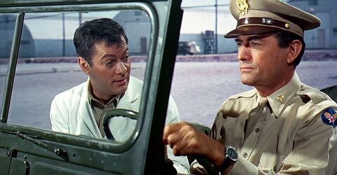 Gregory Peck as Josiah Newman with the Breitling Navitimer in Captain Newman, M.D. (1963)