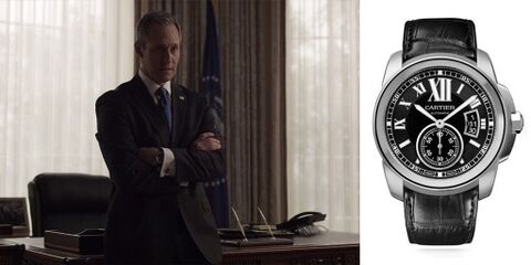 Michel Gill as President Garrett Walker with the Cartier Calibre de Cartier in House of Cards (2013)