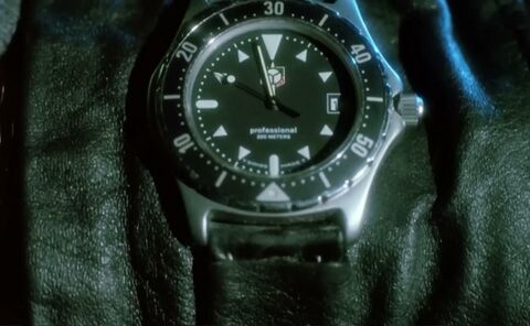 Rutger Hauer as Harley Stone with the TAG Heuer (unidentified model) in Split Second (1992)