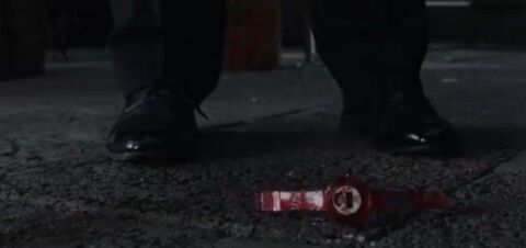 Robert Downey Jr. as Tony Stark with the Dora the Explorer watch in Iron Man 3 (2013)