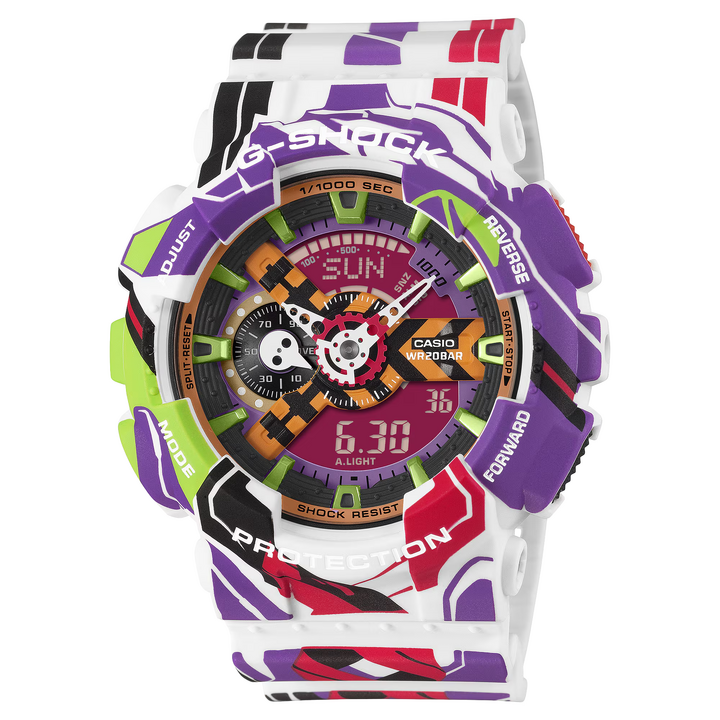 Casio G-Shock GA-110EVA30-7A Evangelion edition in purple and green