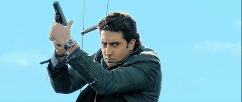 Abhishek Bachchan as ACP Jai Dixit with the Omega Spacemaster Z-33 in Dhoom 3 (2013)