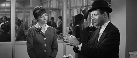 Jack Lemmon as C.C. "Bud" Baxter with the Unidentified watch in The Apartment (1960)