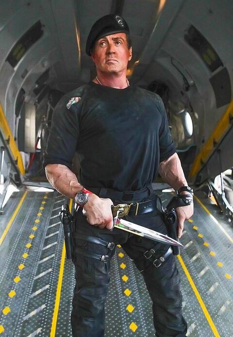 Sylvester Stallone as Barney Ross with the Richard Mille RM 032 in The Expendables 3 (2014)