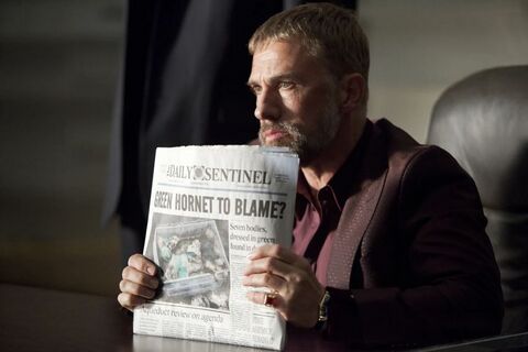 Christoph Waltz as Chudnofsky with the Hamilton Ventura in The Green Hornet (2011)