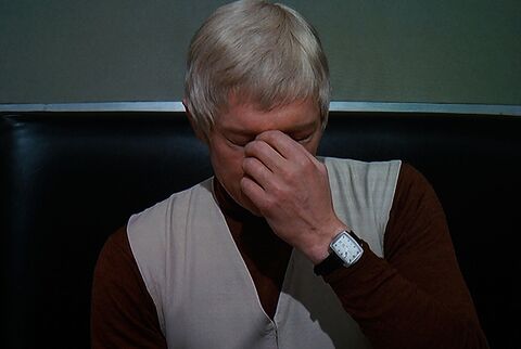 Ed Bishop as Commander Ed Straker with the Certina Certiday UFO Automatic 5901 173 in UFO (1970)