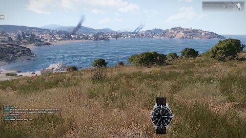 The wearer as Player character (wearable watch item) with the Fortis B-42 Marinemaster in Arma 3 (2013)