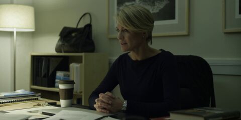 Robin Wright as Claire Underwood with the Cartier Tank Francaise in House of Cards (2013)