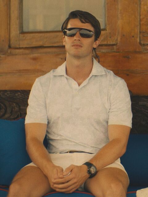 Patrick Schwarzenegger as Saxon Ratliff with the Hublot Big Bang Unico Black Magic in The White Lotus (2021)
