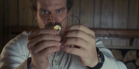 David Harbour as Jim Hopper with the Timex Atlantis 100 in Stranger Things (2016)