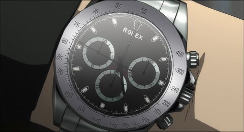 The wearer as Saito with the Rolex Daytona in Ghost in the Shell: S.A.C. 2nd GIG (2004)