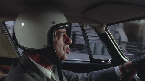Walter Matthau as Henry Graham with the Cartier Tank in A New Leaf (1971)