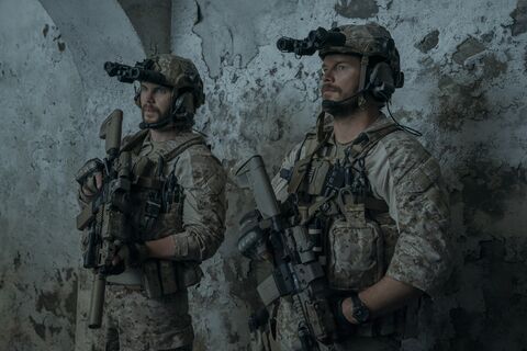 Tom Hopper as Raife Hastings with the MTM Special Ops (unidentified model) in The Terminal List: Dark Wolf (2025)