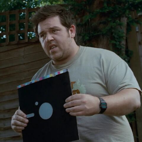 Nick Frost as Ed with the Casio W-86-1V in Shaun of the Dead (2004)